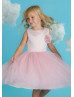 Rose Satin Tulle Flower Girl Dress Special Occasion Dress